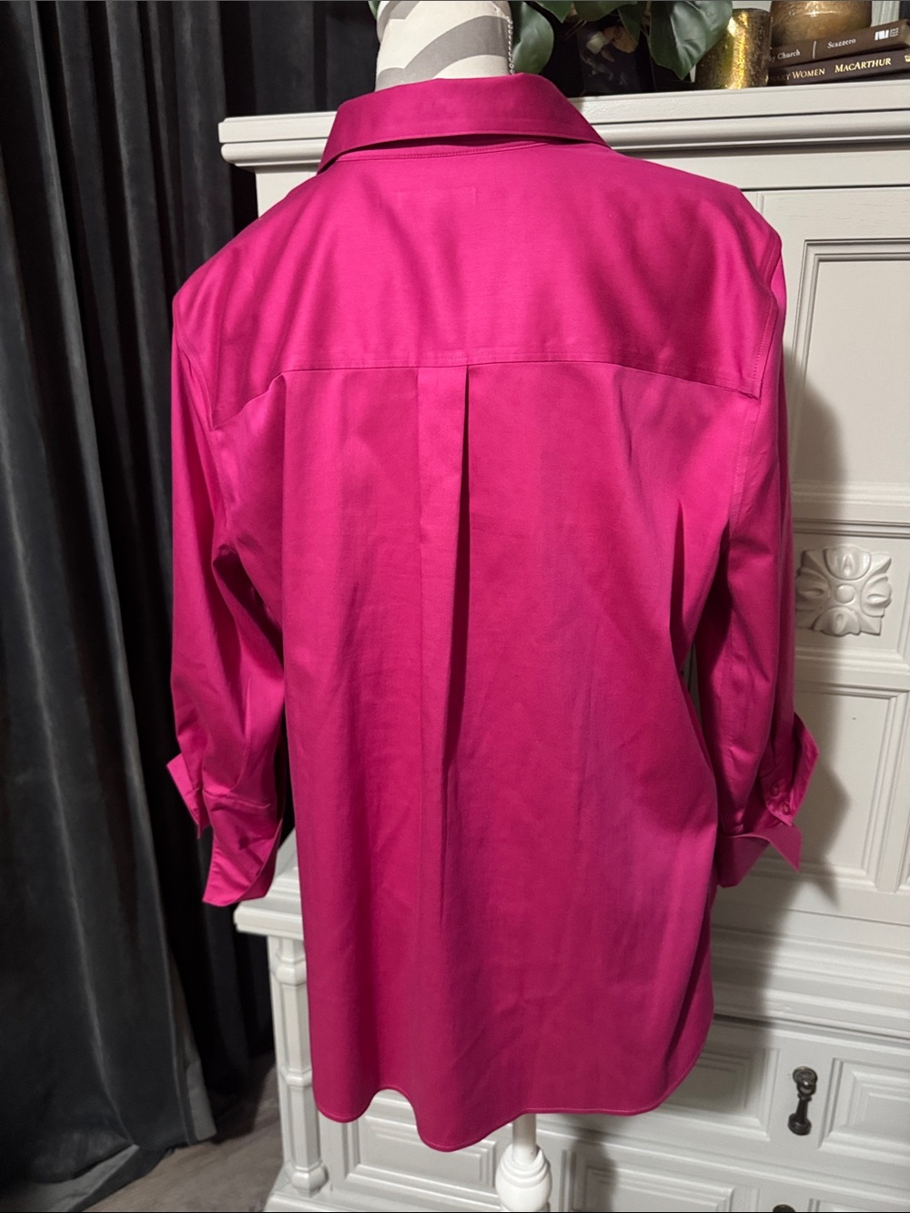 Chico’s No Iron Women’s Fuchsia Button-Up Blouse - Classic Collared Top Size 14 - Picture 6 of 11